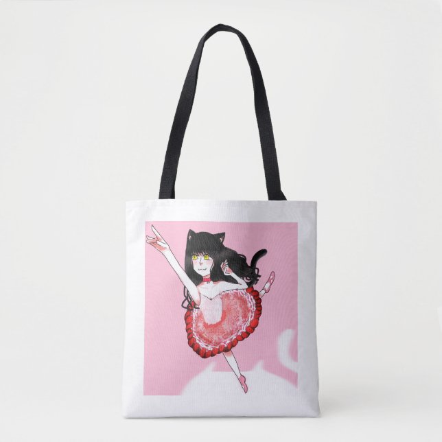 Tote Bag Ballerine Fille Chat (Devant)