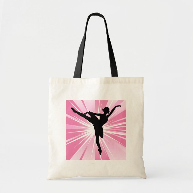 Tote Bag Ballerine rose d'étoile (Devant)