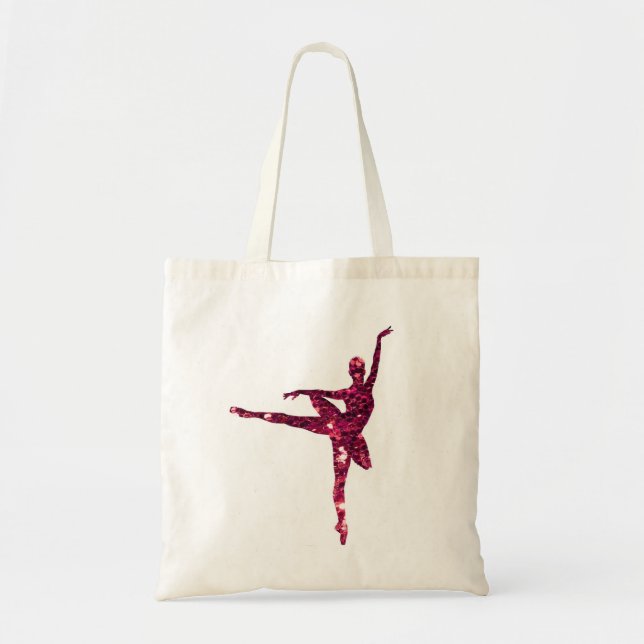 Tote Bag Ballerine scintillante rose (Devant)