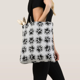Tote Bag Balles noires, Paws de chien, Paws de chat, Plan