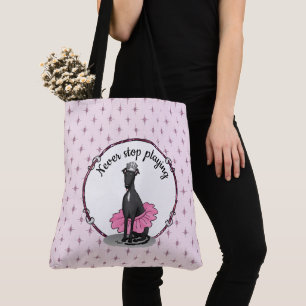 Tote Bag Ballet Ballerina Princesse Greyhound Chig (noir)