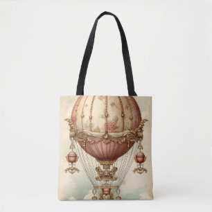 Tote Bag Ballon à air chaud vintage Steampunk Rose
