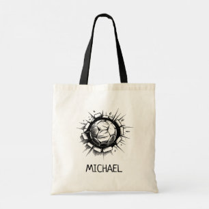 Tote Bag Ballon de football personnalisé brisant le mur de