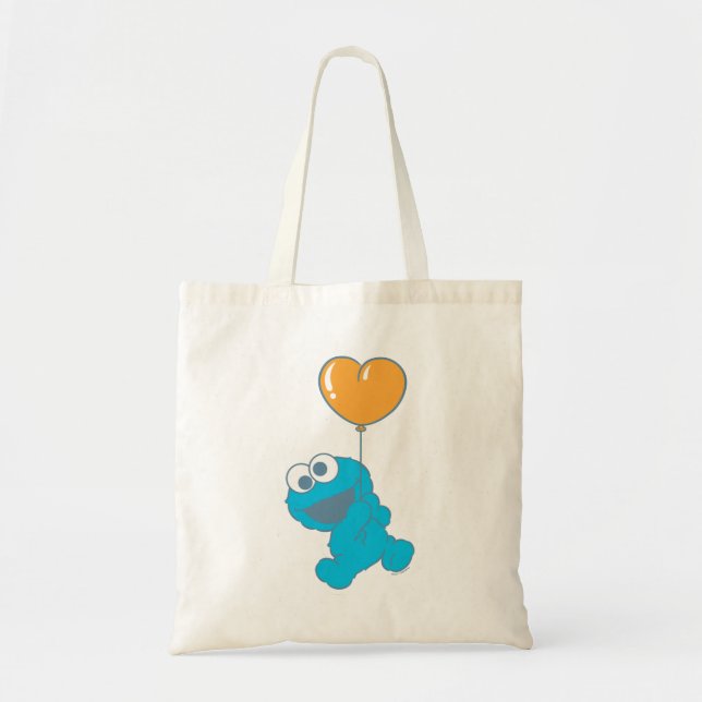 Tote Bag Ballon en forme de cœur de Cookie Monster (Devant)