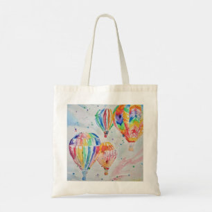 Tote Bag Ballons à air chaud coloré aquarelle peinture