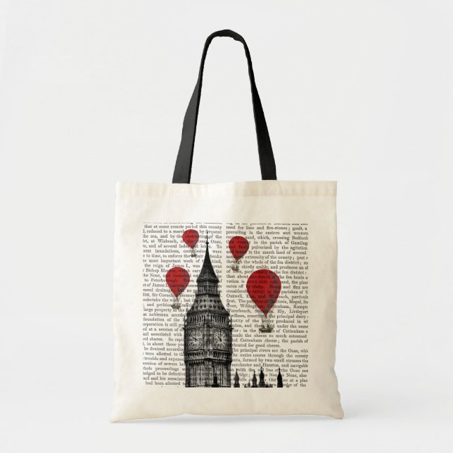 Tote Bag Ballons Big Ben et Red Hot Air (Devant)