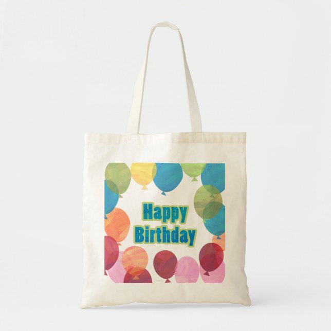 Tote Bag Ballons colorés Anniversaire (Devant)