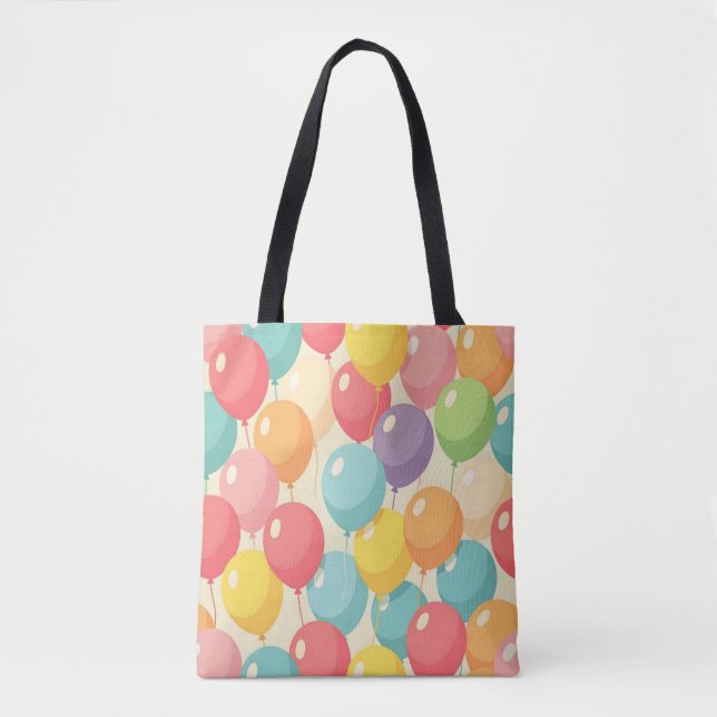 Tote Bag Ballons de fête de différentes couleurs (Devant)