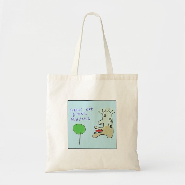 Tote Bag Ballons verts illustrés originaux (Devant)