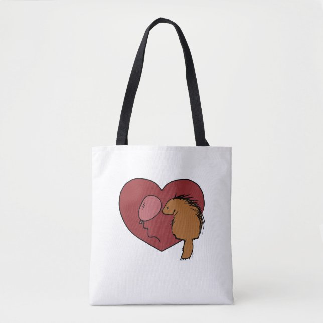Tote Bag Balloon aime Porcupine (Devant)
