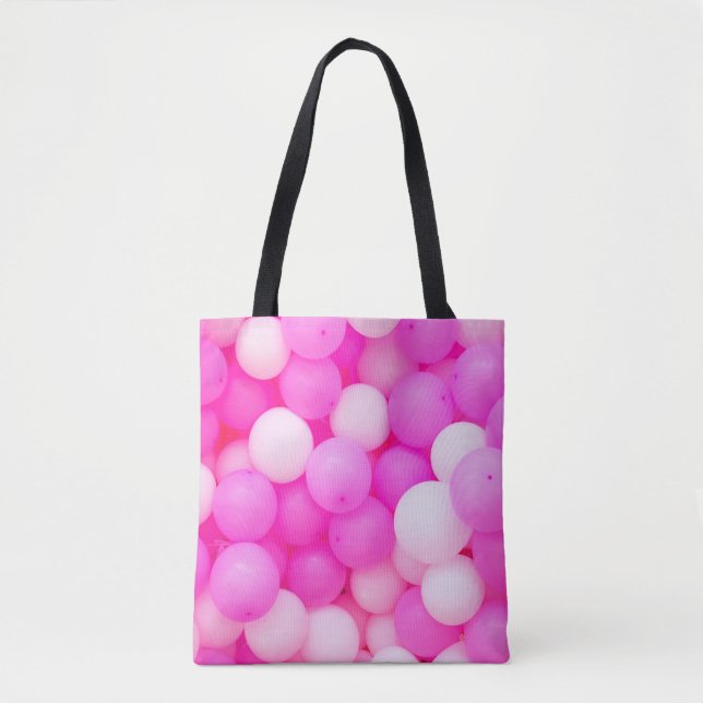 Tote Bag Balloons Roses Festive Design Arrière - plan. (Devant)