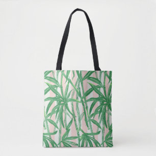 Tote Bag Bamboo Jungle Hawaiian Stripe - Green Pink Beach