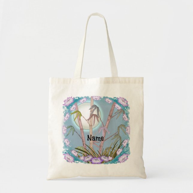 Tote Bag Bamboo Lotus Lune  (Devant)