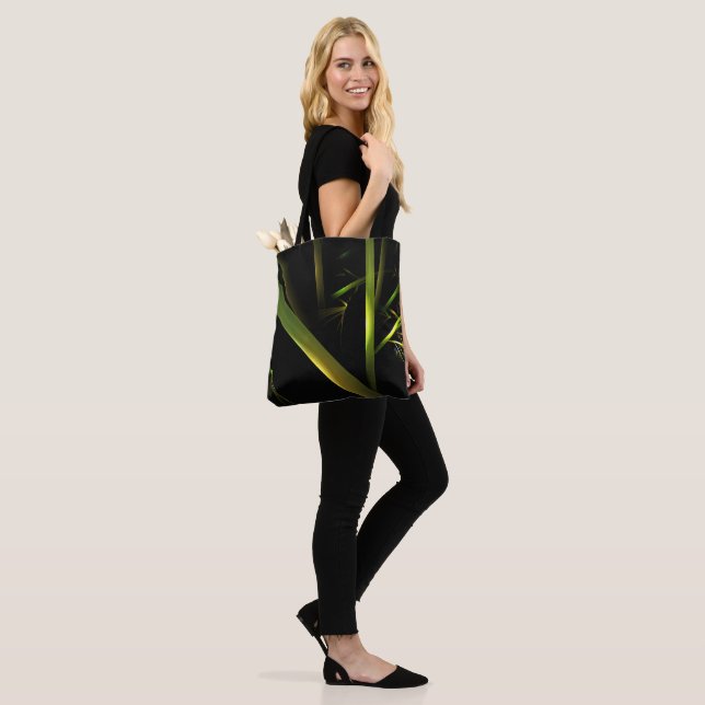 Tote Bag Bambou Abstrait (Sur le modèle)