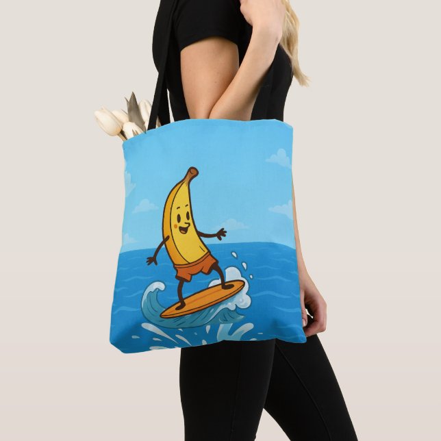 Tote Bag Banana Surfer (De près)