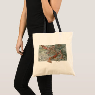 Tote Bag Banc de homards dans l'océan, Art nouveau vintage