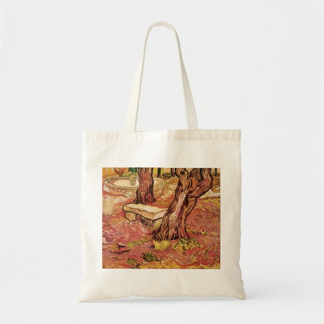 Tote Bag Banc de pierre de Van Gogh dans le jardin, hôpital (Devant)