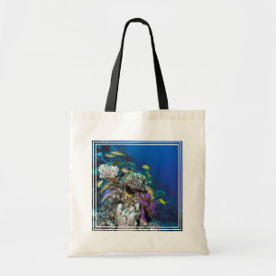 Tote Bag Banc de rougets autour d'un petit corail