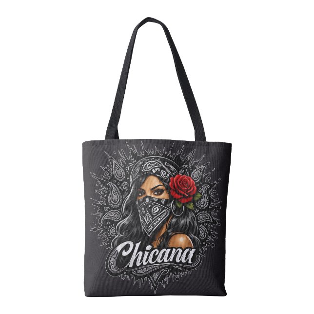 Tote Bag Bandana Imprimé Chicana (Bandana Print Chicana Tote Bag)