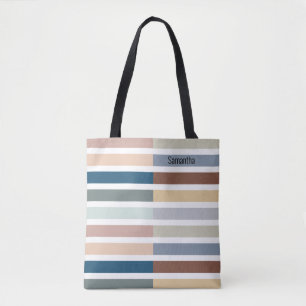 Tote Bag Bande de blocs de couleur personnalisée