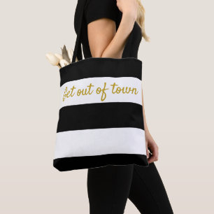 Tote Bag Bande de Cabane blanche noire
