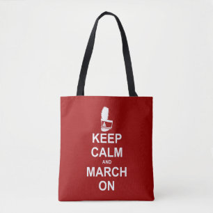 Tote Bag Bande de marquage   Gardez le calme et mars