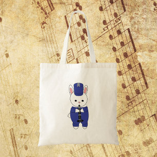 Tote Bag Bande de Marquage Rabbit Clarinet Bleu Blanc