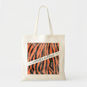 Tote Bag Bande de tigre d'animal de Parties scintillant ora