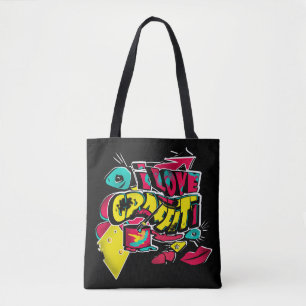 Tote Bag bande dessinée Abstraite graffiti gronge les lèvre