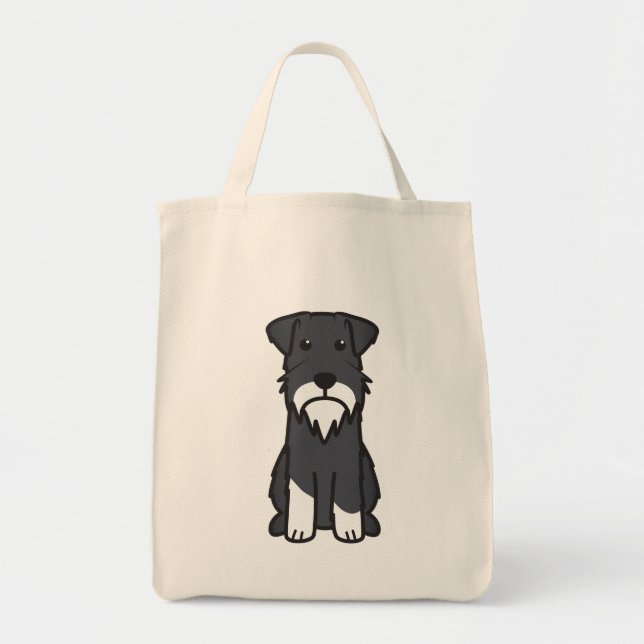 Tote Bag Bande dessinée de chien de Schnauzer miniature (Devant)
