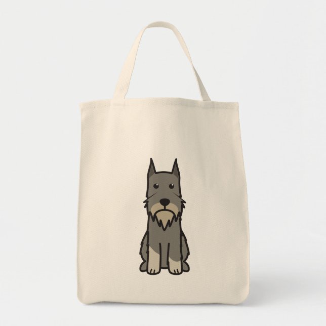 Tote Bag Bande dessinée de chien de Schnauzer standard (Devant)