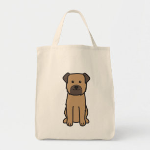 Tote Bag Bande dessinée de chien de Terrier de frontière