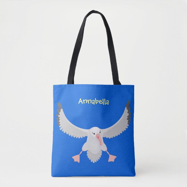 Tote Bag Bande dessinée de l'oiseau mûre albatros (Devant)
