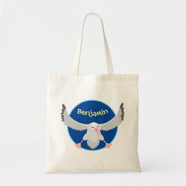 Tote Bag Bande dessinée de l'oiseau mûre albatros (Devant)
