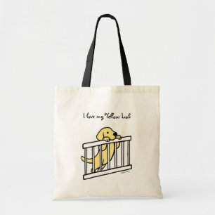 Tote Bag Bande dessinée jaune de chiot de Labrador