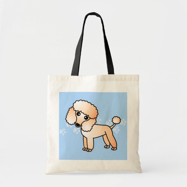 Tote Bag Bande dessinée mignonne de caniche d'abricot (Devant)