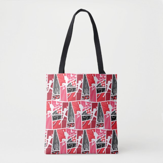 Tote Bag Bande dessinée Miraculaire Ladybug Paris Motif (Devant)