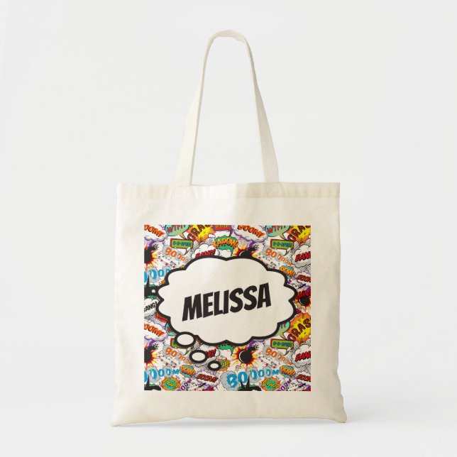 Tote Bag Bande dessinée personnalisée amusante (Devant)
