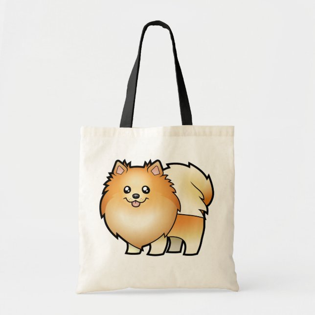Tote Bag Bande dessinée Pomeranian (Devant)