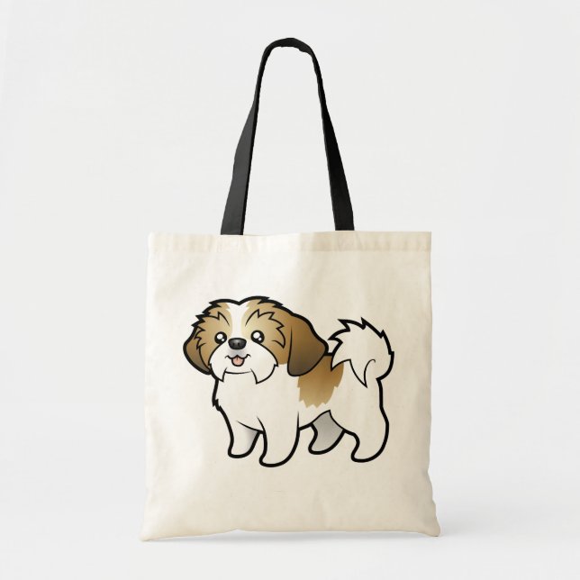 Tote Bag Bande dessinée Shih Tzu (chiot coupé) (Devant)
