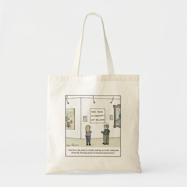 Tote Bag Bande dessinée snob de critique d'art moderne de (Devant)