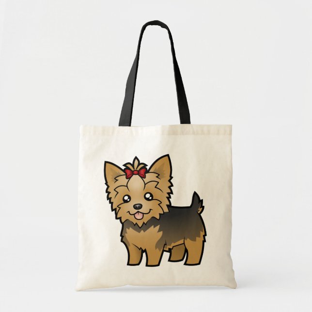 Tote Bag Bande dessinée Yorkshire Terrier (cheveux courts (Devant)