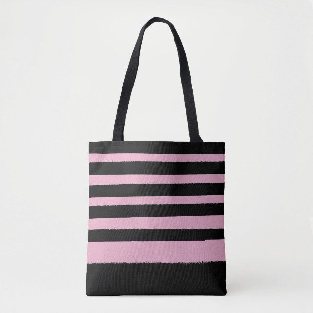 Tote Bag Bande moderne de Cool rose noir (Devant)
