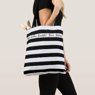 Tote Bag Bande moderne noire et blanche