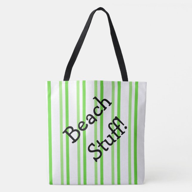 Tote Bag Bande verte et blanche (Devant)