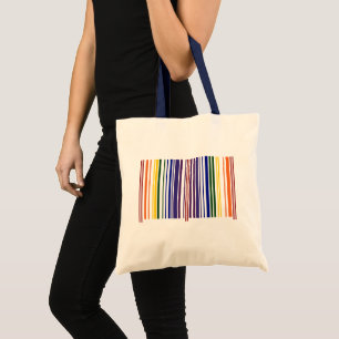 Tote Bag Bandes à code barre arc-en-ciel double recto