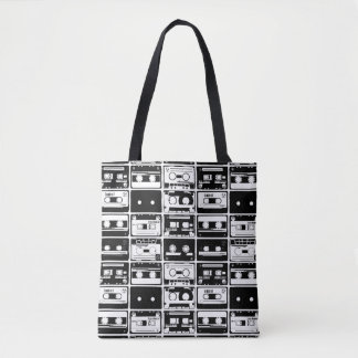 Tote Bag Bandes audio rétro, motif à l'ancienne.