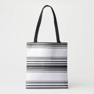 Tote Bag Bandes blanches noires modernes