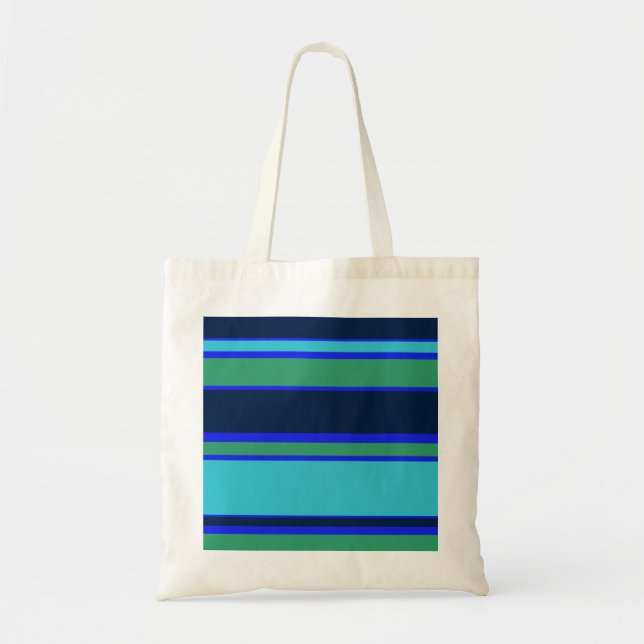 Tote Bag Bandes bleues et vertes (Devant)