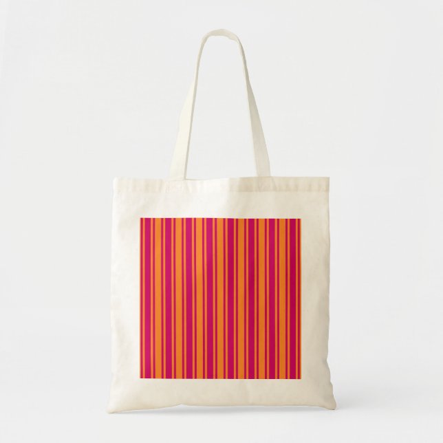 Tote Bag Bandes de bonbons rose et orange (Devant)